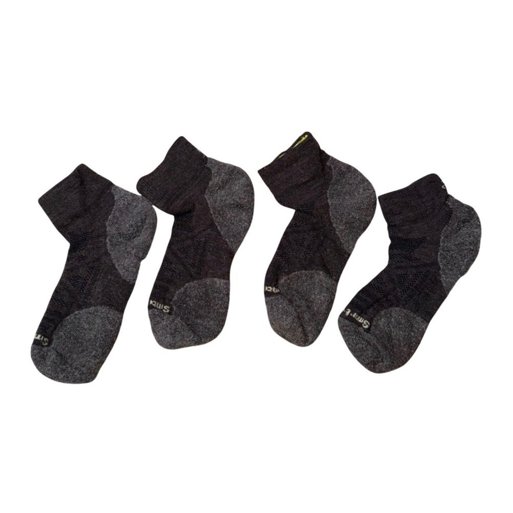 Smartwool PhD Ankle Socks Womens M Gray Excellent Merino Wool 2 Pair Lot